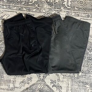 Fila Men's 1 Charcoal and 1 Black open leg jogger set